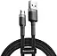 Кабель Baseus Cafule Cable USB for Micro 2.4A 1 м Gray/Black (CAMKLF-BG1) - мініатюра 1