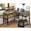 Компьютерный стол Costway Hutch L-образный с зарядным - миниатюра 9