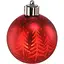 Елочный шарик Chomik стеклянный с LED подсветкой 8 см красный с елками (BOZ4242) - миниатюра 1