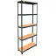 Металевий стелаж Emby Light Series (розмір 2400х900x300мм) 5 полиць ДСП до 100кг Чорний - мініатюра 3