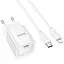 МЗП Hoco C146A Charm PD20W (1USB-C) + кабель Type-C to Lightning White - мініатюра 2