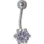 Срібна сережка для пірсингу пупка Umax з фіанітом. 7032U - мініатюра 1