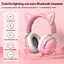 Навушники Onikuma Bluetooth Gaming CAT with LED B100 (B20), BT5.0, AUX, 1000mAh, 15-22h, pink - мініатюра 3