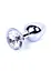 Металлическая анальная пробка с кристаллом Boss Jewellery Silver 7 см (прозрачный) - миниатюра 8