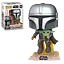 Фигурка Funko Pop Фанко Поп Мандалорец с малышом Йодой Mandalorian with the child 10 см MMWC 402 - миниатюра 1