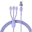 Кабель Baseus Flash Series Ⅱ Two-for-three Charging Cable U+C to M+L+C 100W 1.2m Purple - мініатюра 1