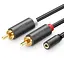 Перехідник-розгалужувач UGREEN AV102 3.5 mm F/2RCA M 25 см (10561) - мініатюра 1