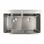 Кухонная мойка 78x48 нержавейка на две чаши Platinum Handmade (круглый сифон, 3.0/0.8), Нержавеющая сталь - миниатюра 1