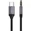 Аудіо-перехідник Type-C to AUX Mini-Jack 3.5 mm Essager 1М Кабель Аукс на Тайп-С (USB-C) Black-Grey (695523740259) - мініатюра 2