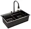 Кухонная мойка Kroner KRP Schwarze - SET7545HM PVD (3.0/0.8 мм) (CV033382) - миниатюра 3