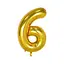 Шар воздушный фольгированный (102 см) Цифра 6 золото - миниатюра 1