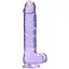 Фалоімітатор Realrock Crystal Clear 9" 22 см фіолетовий - мініатюра 1