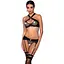 Сітчастий набір: бюстгальтер із халтером Passion Amanda Set black L/XL - мініатюра 1