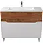 Тумба Мойдодир Colibri 100 з умивальником Cosmo 100 підлогова французький горіх з білим Горіх - мініатюра 1