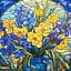 Алмазная мозаика Strateg ПРЕМИУМ Витражные цветы размером 30х30 см не полная выкладка (DEEX16280) - миниатюра 1