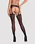 Сетчатые чулки-стокинги со стрелкой Obsessive Garter stockings S314 черные имитация гартеров S/M/L - миниатюра 2
