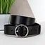 Ремень женский кожаный с круглой пряжкой JK-3542 черный (125 см) Black - миниатюра 1