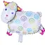 Великі гелієві кулі Овечка, надувні фольговані повітряні фігури для свята, 46x30 см - мініатюра 1
