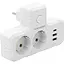 Розетка-двійник із заземленням Voltronic F-303 White 2 розетки+3USB(1А)+Type-C 2500W 10A 220V - мініатюра 1