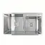 Кухонная мойка Platinum Handmade HDB 80x45 на две чаши (квадратный сифон), Нержавеющая сталь - миниатюра 1