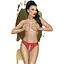 Трусики-тонг Penthouse Naughty Valentine S/M Red, кружево, открытый доступ к интимным зонам - миниатюра 1