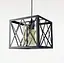 Підвісний світильник у геометричному чорному каркасі Line.F Колір плафона Янтарний - мініатюра 1