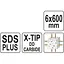 Свердло по залізобетону Yato SDS+ Premium Х-тип Ø=6х600 мм 4 різальні пруги (YT-41960) - мініатюра 5