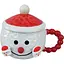 Чашка новорічна Snowman 32285 порцелянова з кришкою та ложкою 380 мл Біла з червоним - мініатюра 1