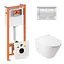 Набор: Qtap Swan Ultra Quiet унитаз подвесной QT16335179W + Nest комплект инсталляции 4в1 (квадратная клавиша Chrome) QT0133M425 + M06028CRM - миниатюра 1