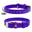 Ошейник для собак кожаный Waudog Glamour с QR-паспортом с клеевыми стразами Ш 15 мм Д 27-36 см фиолетовый - миниатюра 1