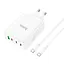 Адаптер сетевой Hoco N31 Leader four-port (3C1A) fast charger set + Type-C to Type-C кабель - миниатюра 6