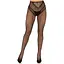 Панчохи Leg Avenue Crotchless Net Tights With Heart Backseam Black One Size - мініатюра 4