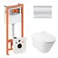 Набор: Qtap Swan Ultra Quiet унитаз подвесной QT16335179W + Nest комплект инсталляции 4в1 (линейная клавиша Chrome) QT0133M425 + M08381CRM - миниатюра 1