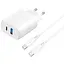 Зарядний пристрій Proove Silicone Power 2 30W (Type-C + USB) + Cable Type-C to Type-C (1m) white (WCSP23011002) - мініатюра 1