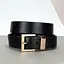 Ремінь жіночий шкіряний JK-3023 чорний з золотою пряжкою (105 см) - мініатюра 1