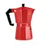 Гейзерная турка кофеварка для плиты из алюминия Domatec DT-2709 на 9 чашек кофейник гейзерного типа Красная - миниатюра 2