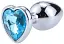Металева анальна пробка I’MCUM Crystal Heart Розмір S з блакитним кристалом (IM-KGS005_S) - мініатюра 1