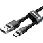 Кабель Baseus Cafule USB для Type-C 3A 1m grey black (CATKLF-BG1) - мініатюра 2