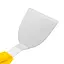 Шпатель скребок лопатка для теста из нержавеющей стали с пластиковой ручкой 25 см, Kitchen Master Желтый 85762 - миниатюра 6