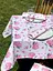 Водовідштовхувальна Скатертина з 3D принтом Гортензія 380х140 см (+ 8 серветок 30х40) Рожева - мініатюра 4