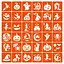 Набор трафаретов для био-тату "Хэллоуин №3" Fresh Tattoo Hallowween-3-36, 36 трафаретов 5х5 см - миниатюра 1