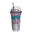 Пластикова склянка з трубочкою та кришкою 400 мл багаторазова пластикова склянка Морська хвиля Yiwu HP-18-1TUP - мініатюра 1