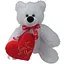 М'яка іграшка Ведмідь Медунець з сердечком Білий/червоний 34х24 см - мініатюра 1