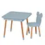 Столик зі стільцем "Ведмедик" 08-025G-BOX з ящиком, сірий - мініатюра 1