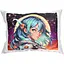 Подушка Аниме девушка в мире искусства с нанесением сублимации Strateg 60673 Черный - миниатюра 1