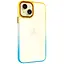 Чохол Epik TPU+PC Fresh sip series для Apple iPhone 14, 6.1 Бірюзовий/Помаранчевий - мініатюра 1