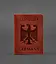 Кожаная обложка для паспорта с гербом Германии коралл Crazy Horse - миниатюра 1