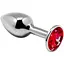 Металева анальна пробка Alive Mini Metal Butt Plug з кристалом Red M - мініатюра 1