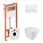 Набор Qtap инсталляция 3 в 1 Nest QT0133M425 с панелью смыва линейной QT0111M08V1384W + унитаз с сиденьем Tern QT1733052ERW, Белый - миниатюра 1