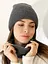 Женская вязаная шапка и снуд набор 2 шерсть 20% с отворотом Серий - миниатюра 2